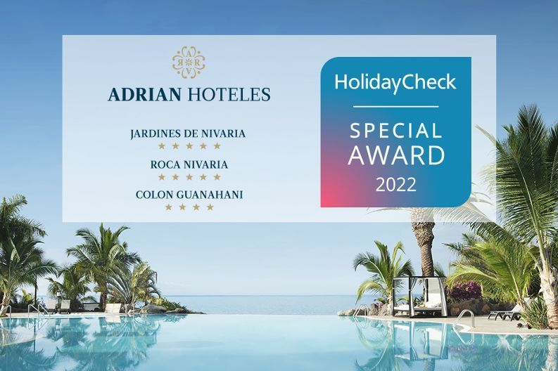 ADRIAN HOTELES recibe en todos sus establecimientos el galardón “HolidayCheck Special Award 2022”