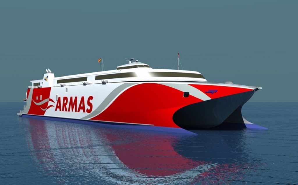 Productos canarios de Uniconf a bordo de Naviera Armas Trasmediterránea