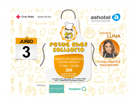 Ashotel retoma tras la pandemia su colaboración con Cruz Roja en ‘Peque Chef Solidario’, este año con Luna Zacharias