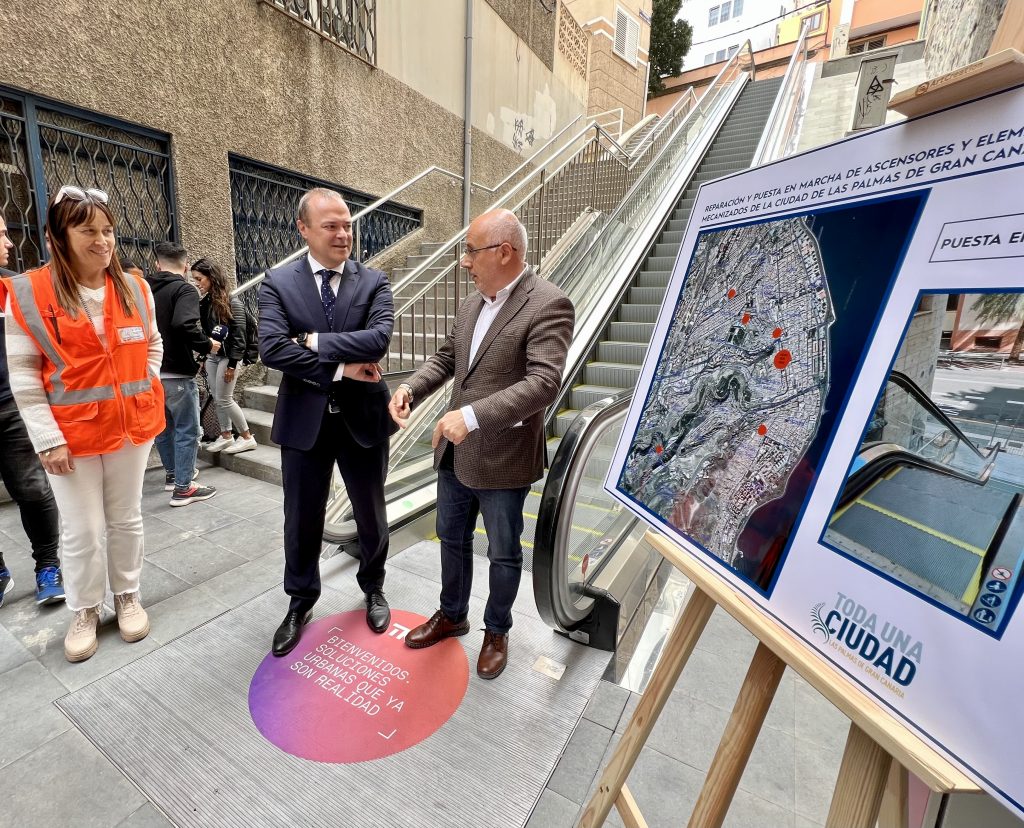 El Ayuntamiento de Las Palmas de Gran Canaria pone en funcionamiento las escaleras mecánicas que unen Primero de Mayo con San Nicolás