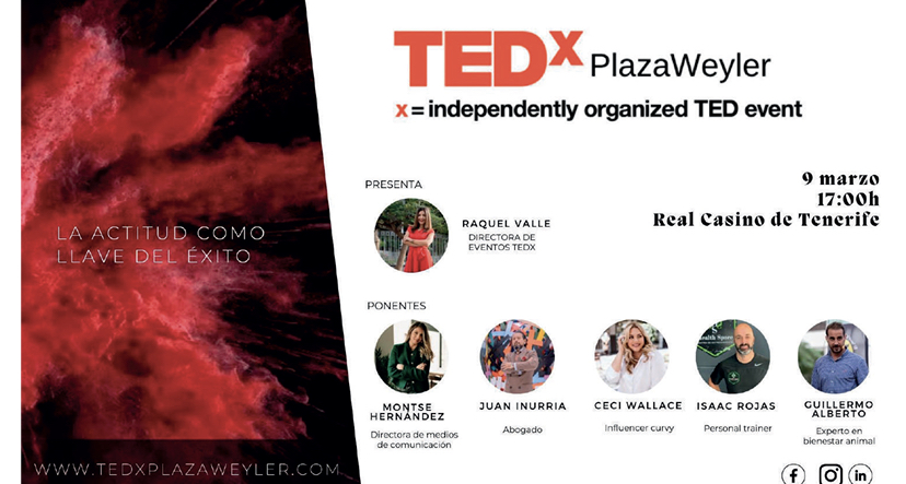 El evento de repercusión internacional TEDxPlazaWeyler aterriza en la capital de Tenerife