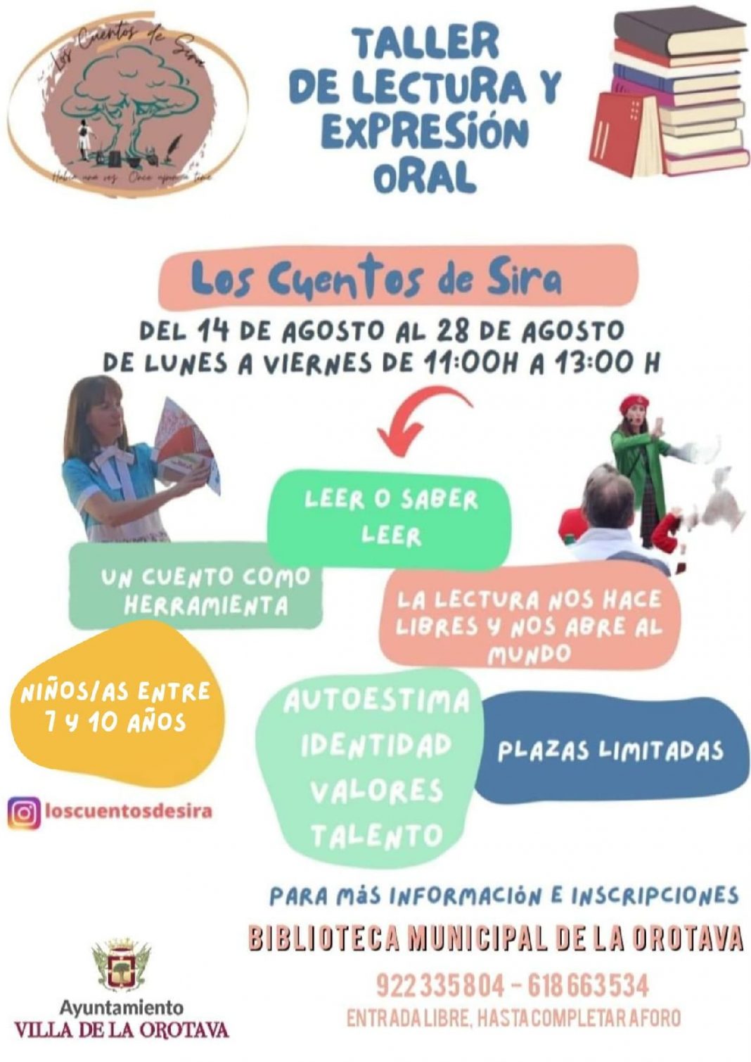 La biblioteca municipal de La Orotava acoge un taller de animación lectora para niños 