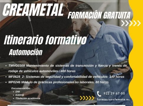 Nueva formación gratuita en automoción y electricidad