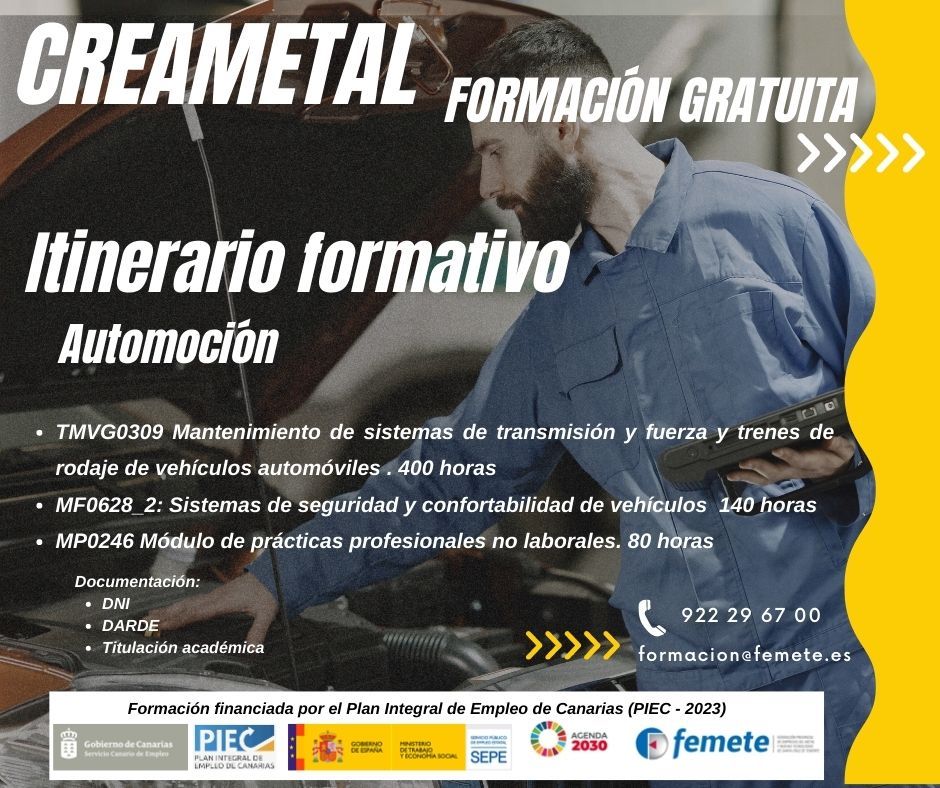 Nueva formación gratuita en automoción y electricidad