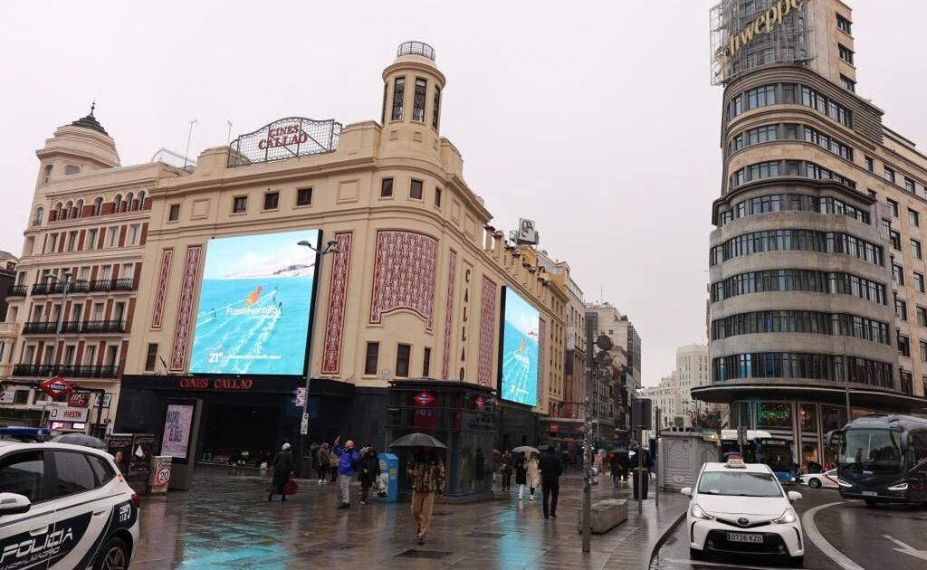 Fuerteventura se promociona en las pantallas gigantes de la Plaza del Callao en Madrid