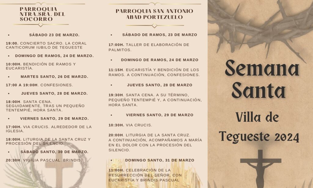Tegueste acoge una amplia programación de actos para conmemorar la Semana Santa