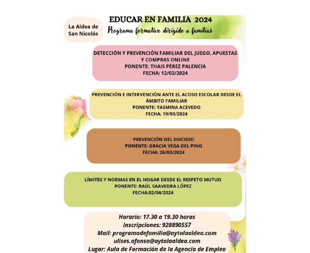 Da comienzo el programa ‘Educar en Familia’ en La Aldea de San Nicolás