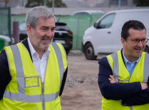 Fernando Clavijo y Pablo Rodríguez supervisan las obras de la circunvalación de Arucas