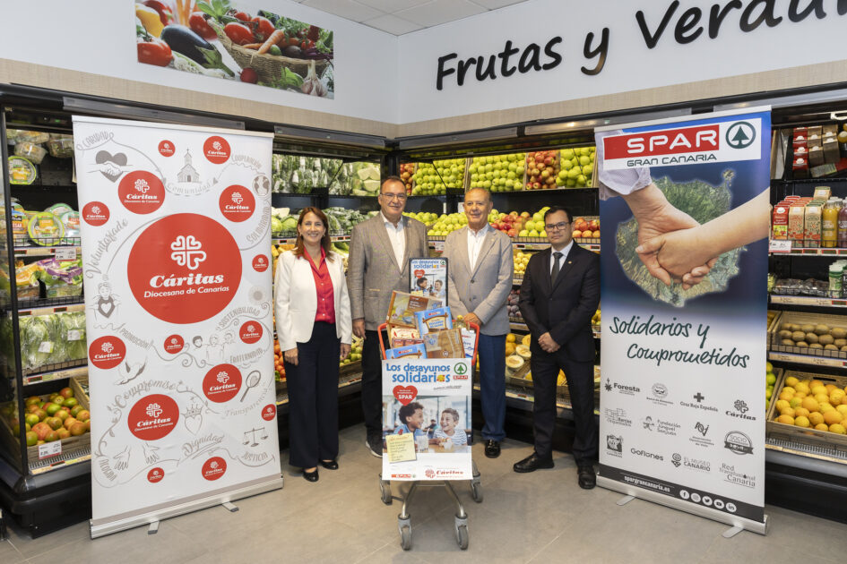 SPAR Gran Canaria y Rotary Club vuelven a recoger "Desayunos Solidarios" a beneficio de los comedores sociales de Cáritas