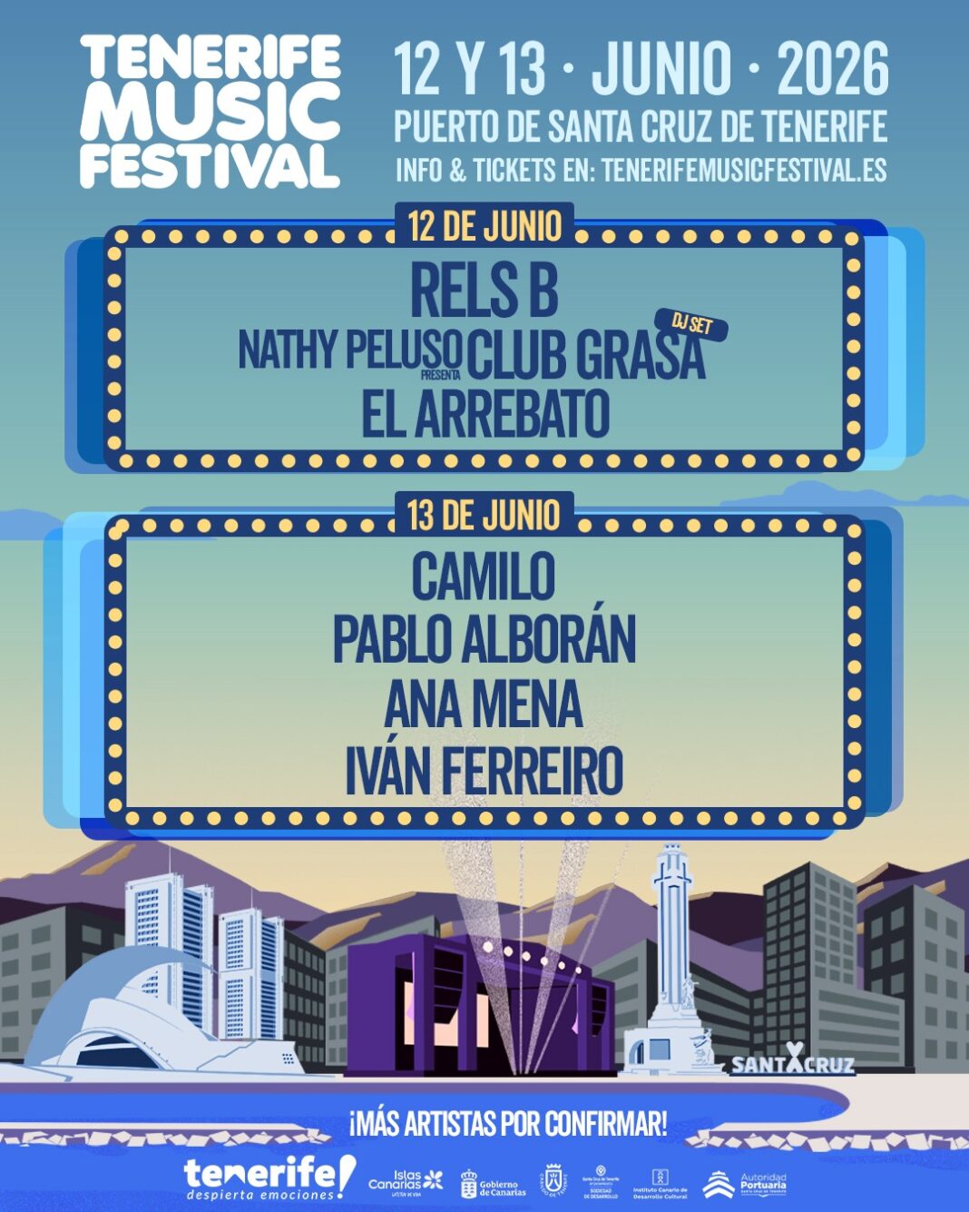 Rels B, Nathy Peluso e Iván Ferreiro se suman al Tenerife Music Festival 2026