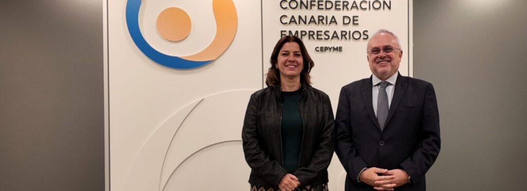 La viceconsejera de empleo visita la Confederación Canaria de Empresarios para reforzar la colaboración público-privada