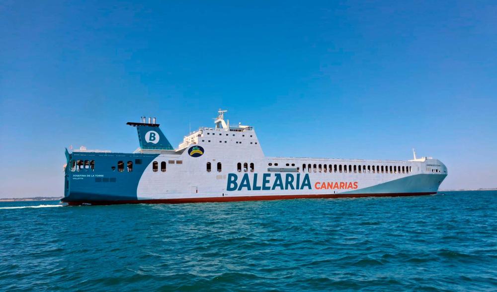 Baleària Canarias incorpora el buque de mayor capacidad histórica de carga rodada del archipiélago en sus conexiones con la península